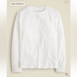 J crew Kids' long-sleeve garment-dyed pocket T-shirt in broken-in-jersey